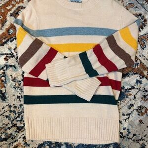 Kiel James Patrick Cream Striped Sweater